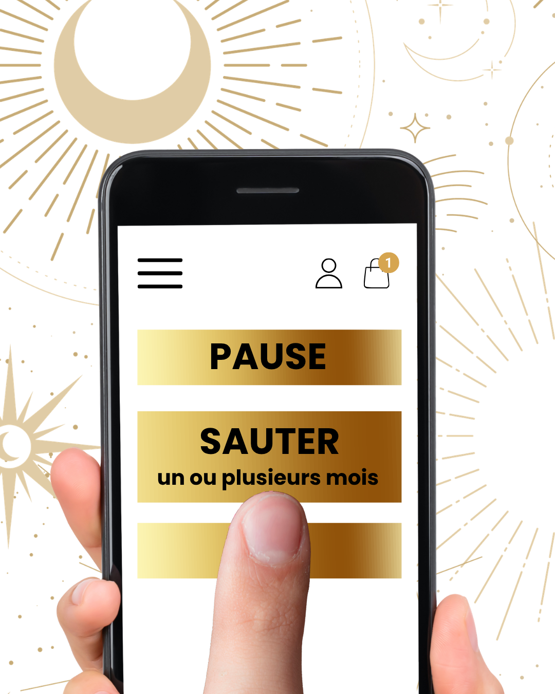 Sur smartphone, les commandes Pause et Sauter un ou plusieurs mois permettent de gérer le rythme de votre abonnement.